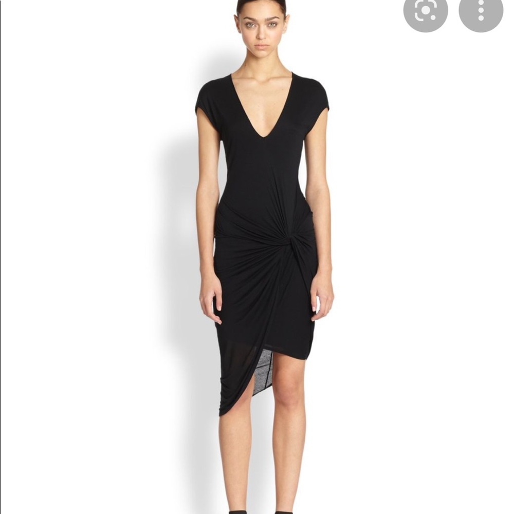 Helmut Lang Asymmetrical Draped Knotted Dress